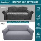 Granbest High Stretch Sofa Cover for 2 Seater in Light Gray