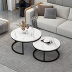 ZXFDMSWJ Modern Nesting Coffee Table Set with Marble Top