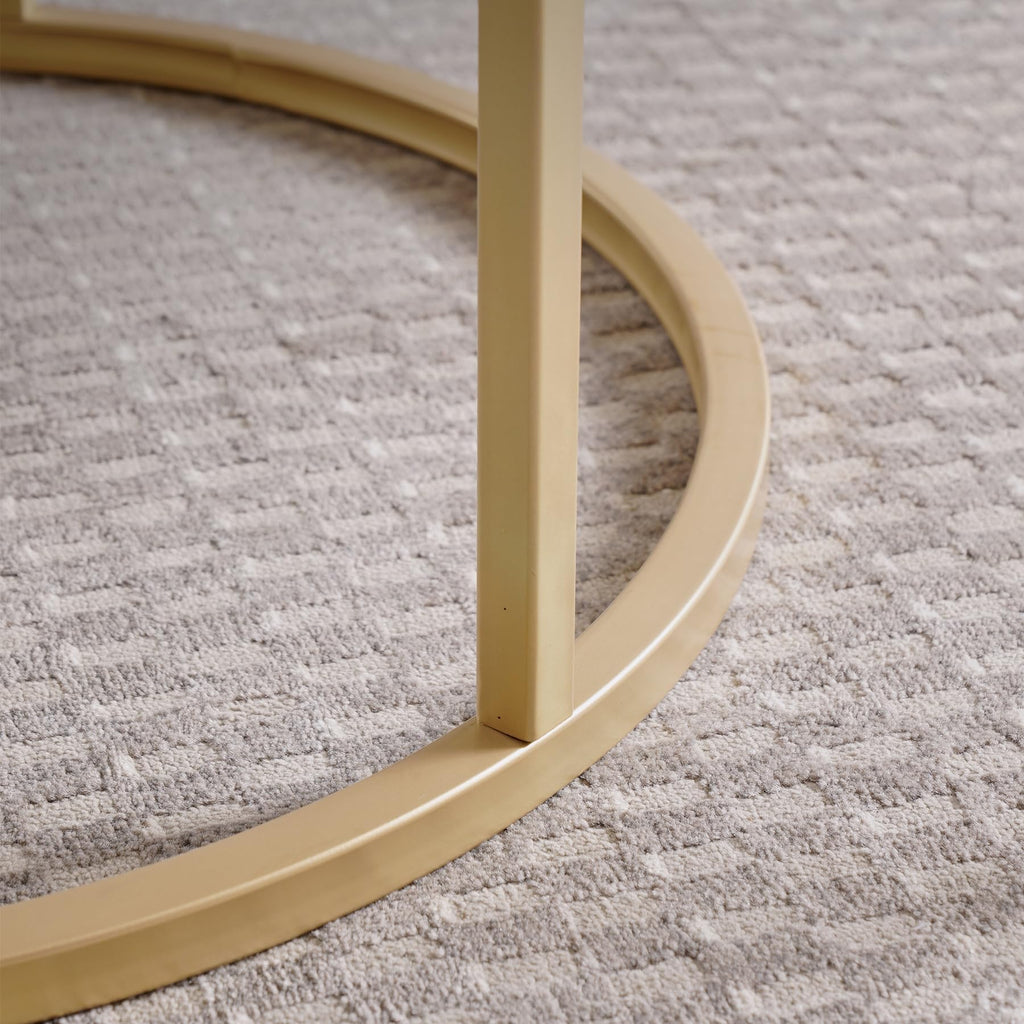 BenyLed Modern Nesting Coffee Tables Set, Glass/Gold Finish