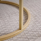 BenyLed Modern Nesting Coffee Tables Set, Glass/Gold Finish