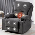 BRTHORY Rocker Recliner Chair with Massage and Heat - Dark Grey