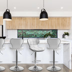 CorLiving Set of 2 Adjustable Height Bar Stools in White