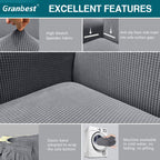 Granbest High Stretch Sofa Cover for 2 Seater in Light Gray