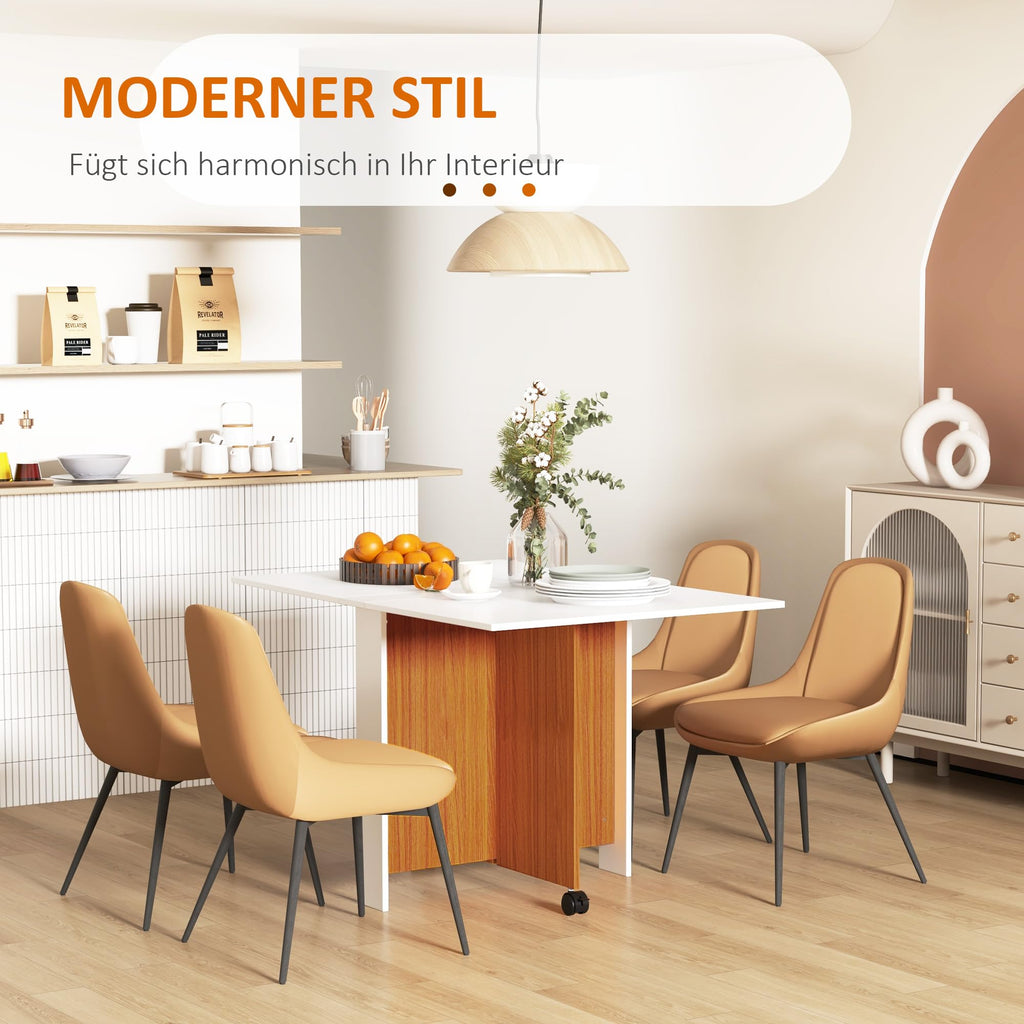 HOMCOM Folding Dining Table with Wheels