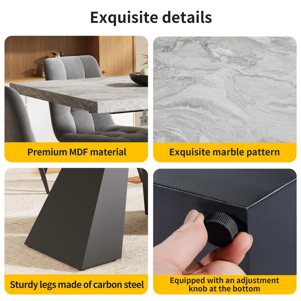 HOXINBLY Extendable Modern Dining Table