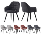MCC Direct 2x Faux Matte Suede Leather Dining Chairs in Light Grey