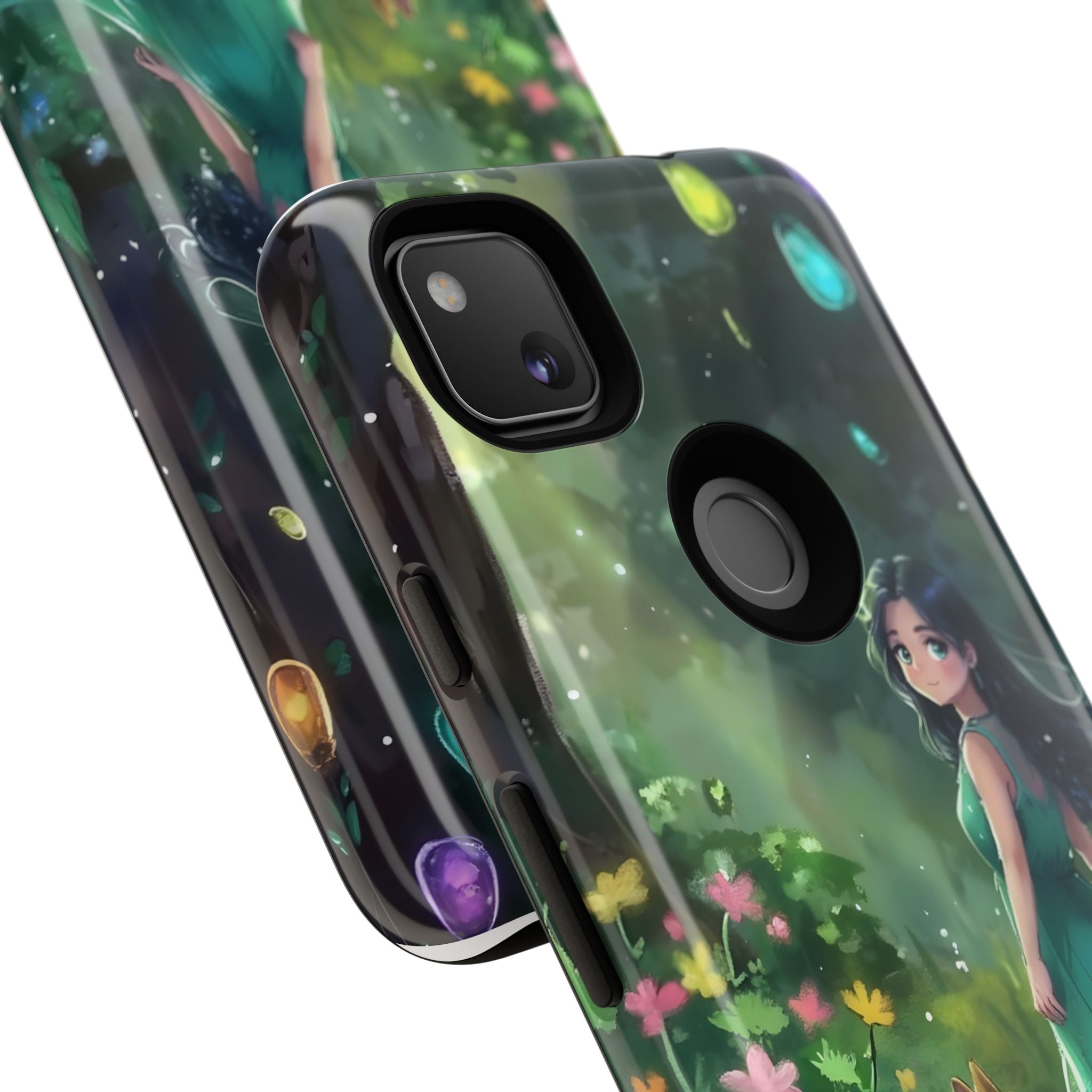 Whimsical Phone Case with Nature and Dog Artwork