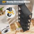Fenbeli 5 Tier Metal Storage Shelf with Wheels