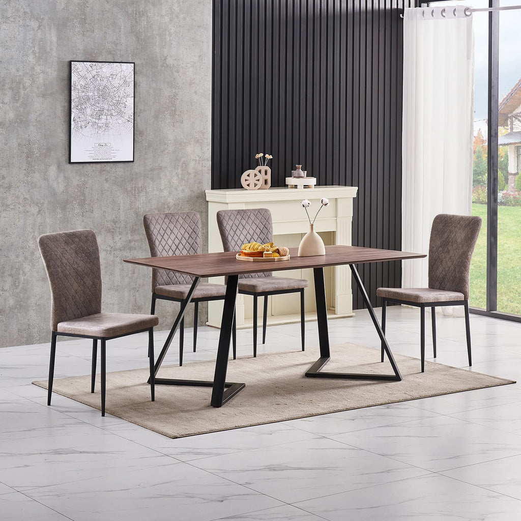 AINPECCA Modern Dining Chairs Set of 4 with Suede High Back