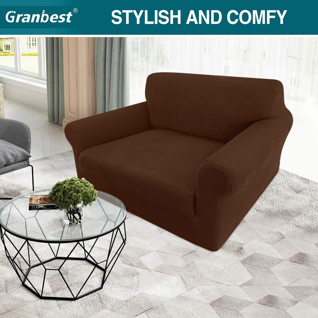 Granbest High Stretch Armchair Cover - Chocolate