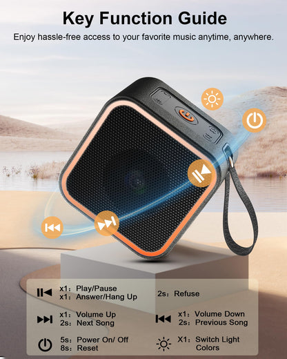 Bluetooth Speaker, Portable Speaker Leather Bluetooth 5.3 with Crystal Clear Sound, Speakers Bluetooth Wireless with Built-in Microphone, 8W Home Speakers for Home, Office, Party, Gift for Friend 2024