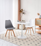 HJhomeheart Round Kitchen Dining Table, Modern Casual Style