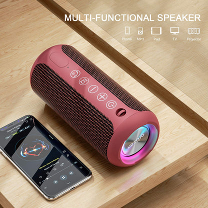 Sleek Waterproof Bluetooth Speaker with LED Lights – Immersive Sound for Outdoor and Indoor Adventures