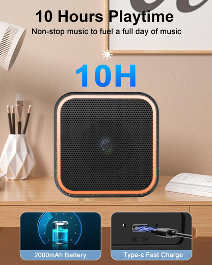 Bluetooth Speaker, Portable Speaker Leather Bluetooth 5.3 with Crystal Clear Sound, Speakers Bluetooth Wireless with Built-in Microphone, 8W Home Speakers for Home, Office, Party, Gift for Friend 2024