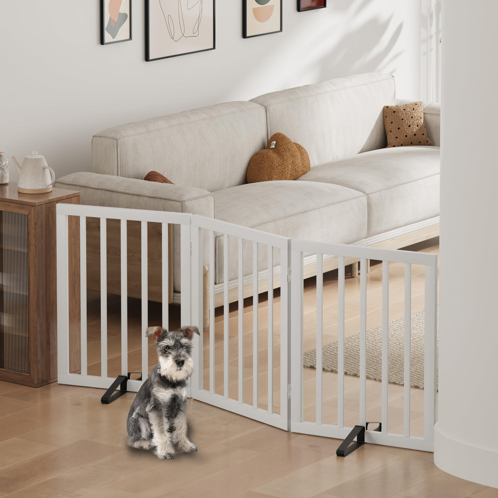 Algherohein Bamboo Freestanding Dog Gates for Doorways