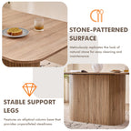 HJhomeheart Modern Rectangular Dining Table with Slatted Legs