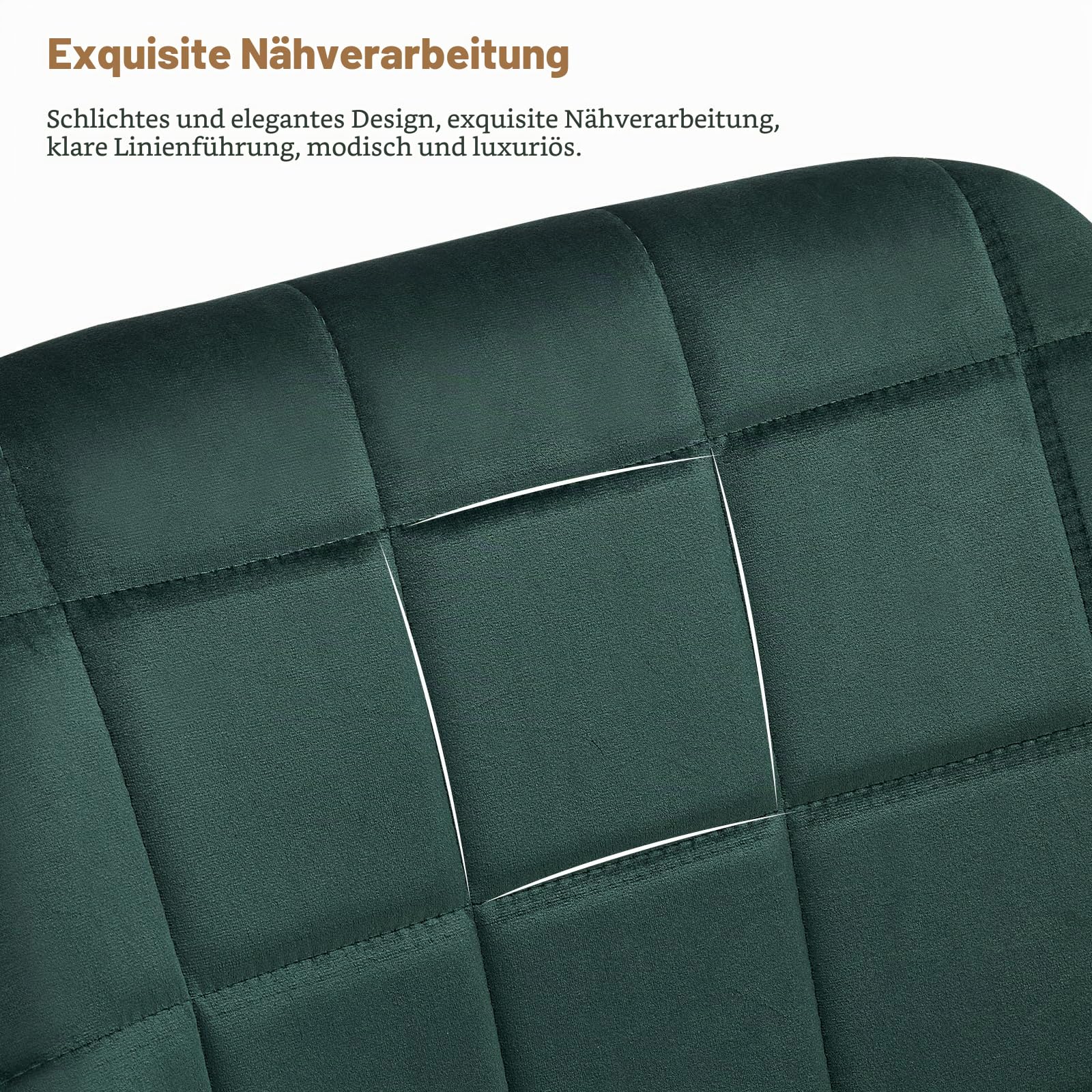 CLIPOP Velvet Upholstered Dining Room Chairs with Armrests (Set of 2, Green)