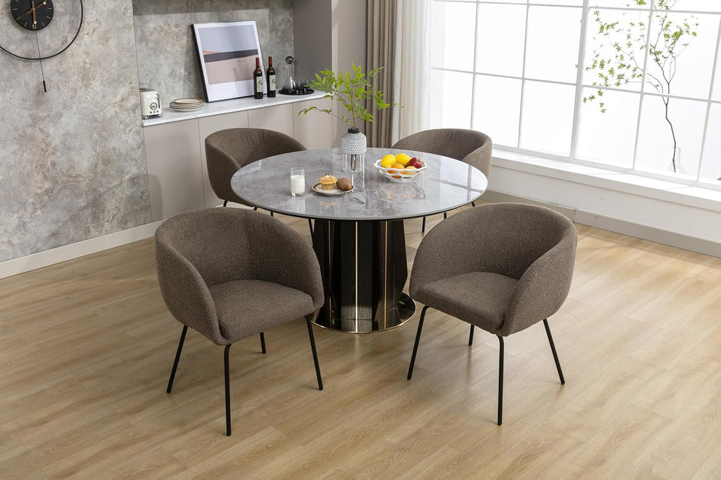 Generic Velvet Dining Chairs (Set of 2) - Light Brown