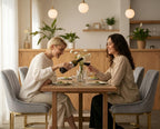 Ya-Home Set of 2 Velvet Dining Chairs with Gold Metal Frame
