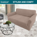 Granbest High Stretch 2 Seater Sofa Cover in Sand