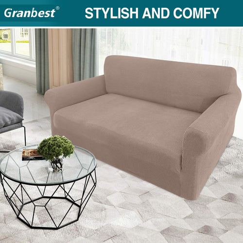 Granbest High Stretch 2 Seater Sofa Cover in Sand