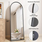 AUYHM 65"x24" Nanometre Arched Full Body Mirror in Black