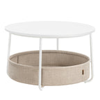 VASAGLE Modern Round Coffee Table with Storage Basket