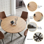 Zerifevni Mid Century Modern 46.4" Round Dining Table Set for 4-6