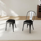 HJhomeheart Vintage Style Stackable Metal Dining Chairs Set of 4