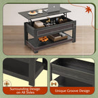 WLIVE Espresso Lift Top Coffee Table with Storage