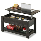 Espresso colored coffee table with lift top and storage