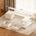 ODK L-Shaped Corner Desk with Storage and Drawers