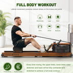Kitopa Oak Wood Foldable Rowing Machine with Bluetooth