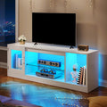 YITAHOME TV Cabinet with minimalist design, RGB LED lights, and tempered glass shelves