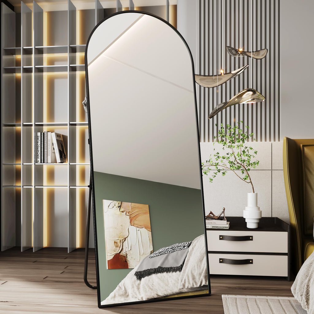 AUYHM 65"x24" Nanometre Arched Full Body Mirror in Black