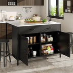 Azkoeesy Black Marble Top Coffee Table with Storage