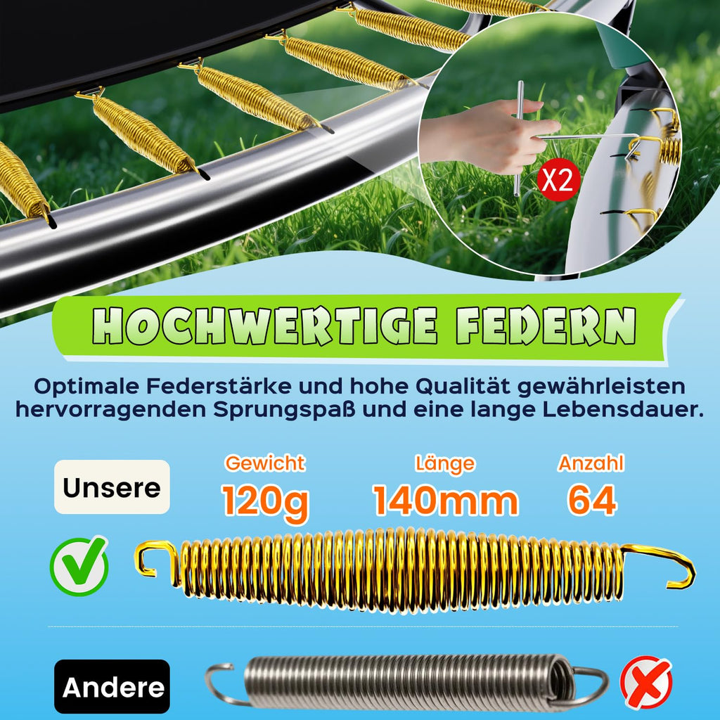 SAIBERTAN FITNESS SAIBERTAN Outdoor Trampoline with Safety Net and Lad