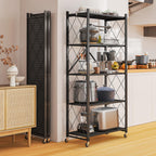 Fenbeli 5 Tier Metal Storage Shelf with Wheels