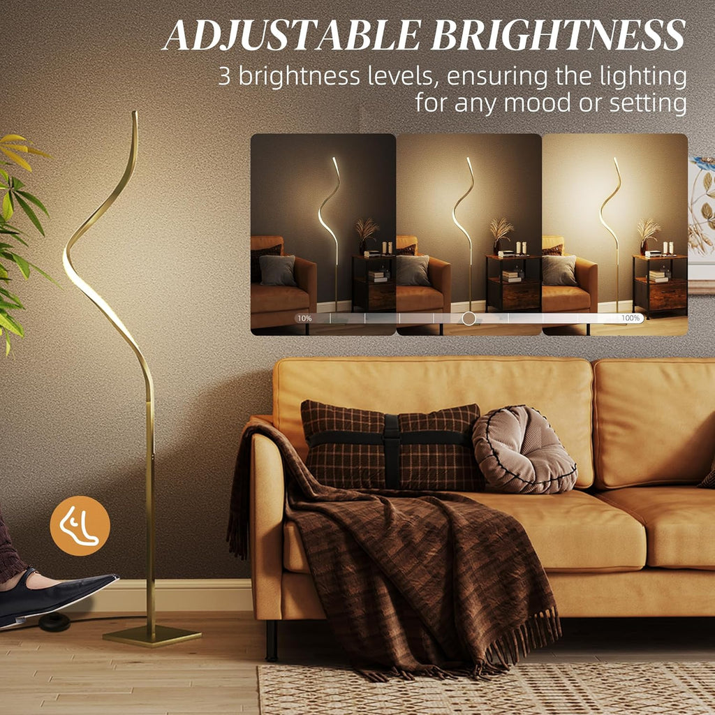 HOMCOM LED Floor Lamp - Gold Tone