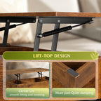 WLIVE Lift Up Coffee Table with 2 Drawers