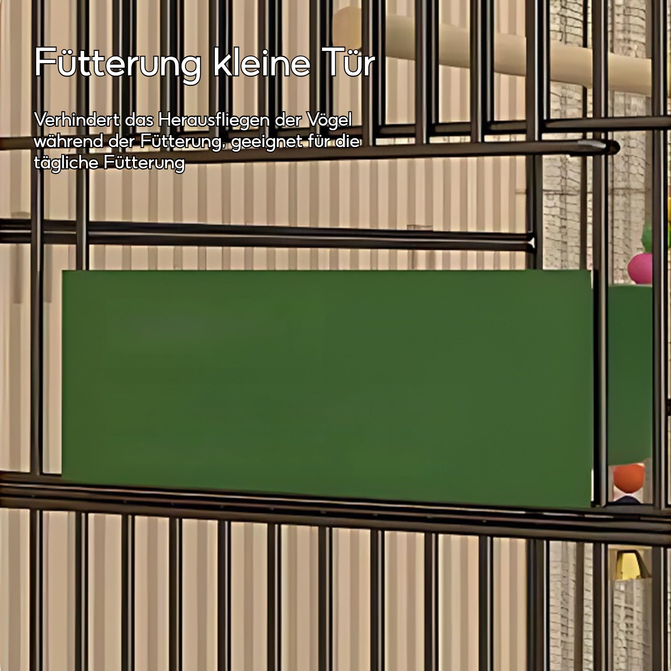 UUE Large Bird Cage with Grass Nest, Swing, and Ladder