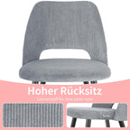 WAFTING Set of 2 Scandinavian Corduroy Dining Chairs