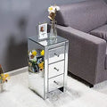 Amazon Mirrored Nightstand with 3 Drawers
