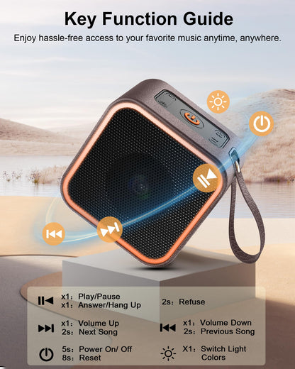 Bluetooth Speaker, Portable Speaker Leather Bluetooth 5.3 with Crystal Clear Sound, Speakers Bluetooth Wireless with Built-in Microphone, 8W Home Speakers for Home, Office, Party, Gift for Friend 2024