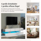 WODSOFTI LED TV Lowboard with Wall Mount and Storage for up to 55 Inch TVs