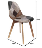 Home Deco Factory Scandinavian Style Patchwork Chairs Set of 2