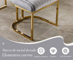 Ya-Home Set of 2 Velvet Dining Chairs with Gold Metal Frame