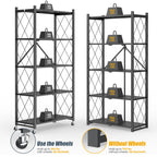 Fenbeli 5 Tier Metal Storage Shelf with Wheels