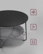 VASAGLE Modern Round Coffee Table with Storage Basket