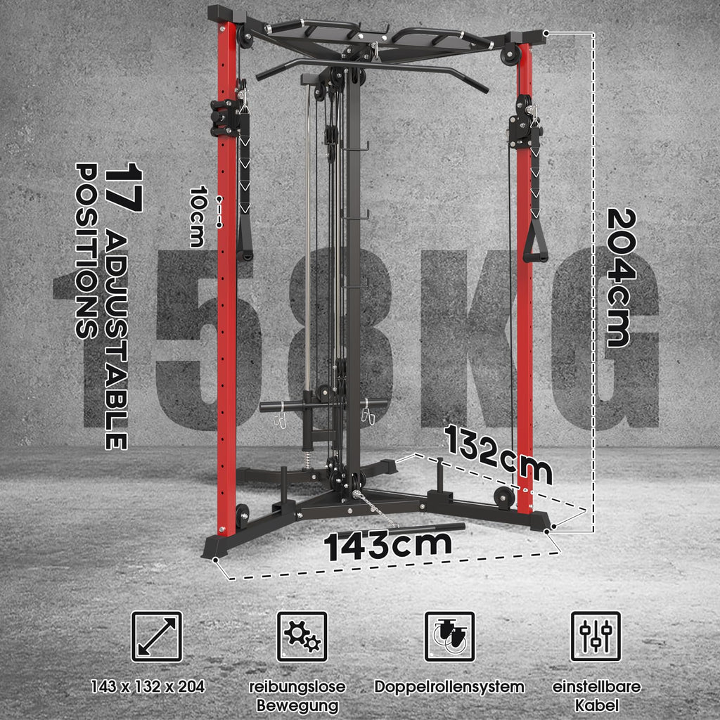 ZERELEK Cable Crossover Machine with Pull-Up Bar